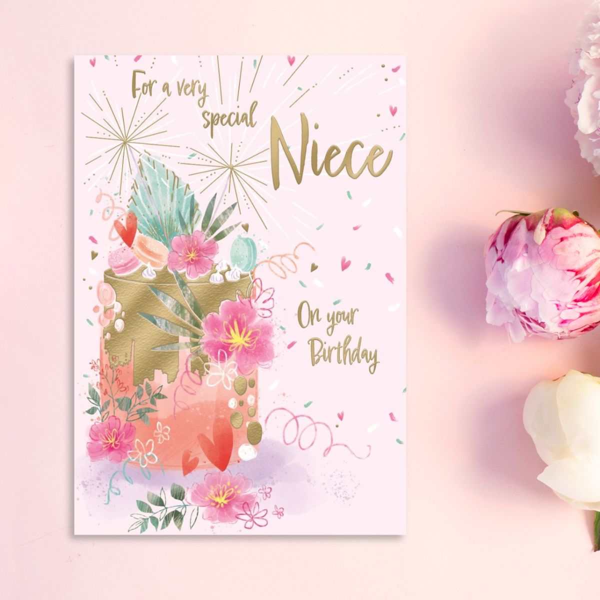 Niece Birthday Card - Awash With Colour Cake