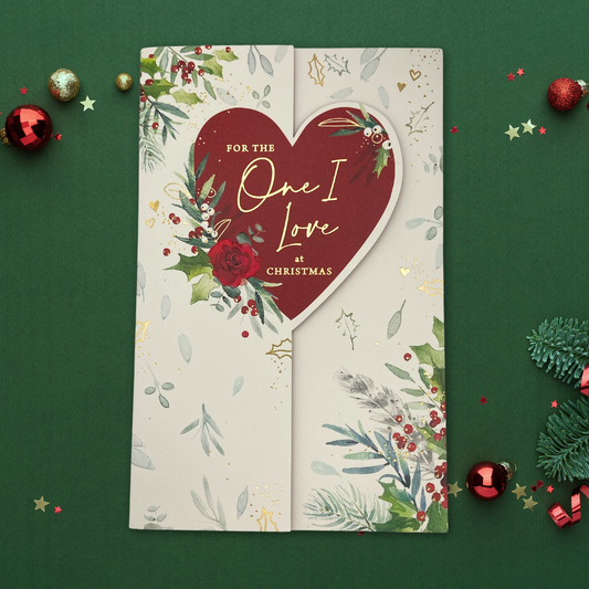 One I Love Large Christmas Card - 3 Fold Heart