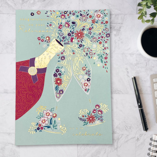 Retirement Card - Fleur Bubbles