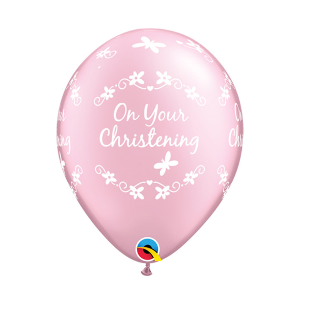 Qualatex Balloons - 6 x Christening Pink Latex