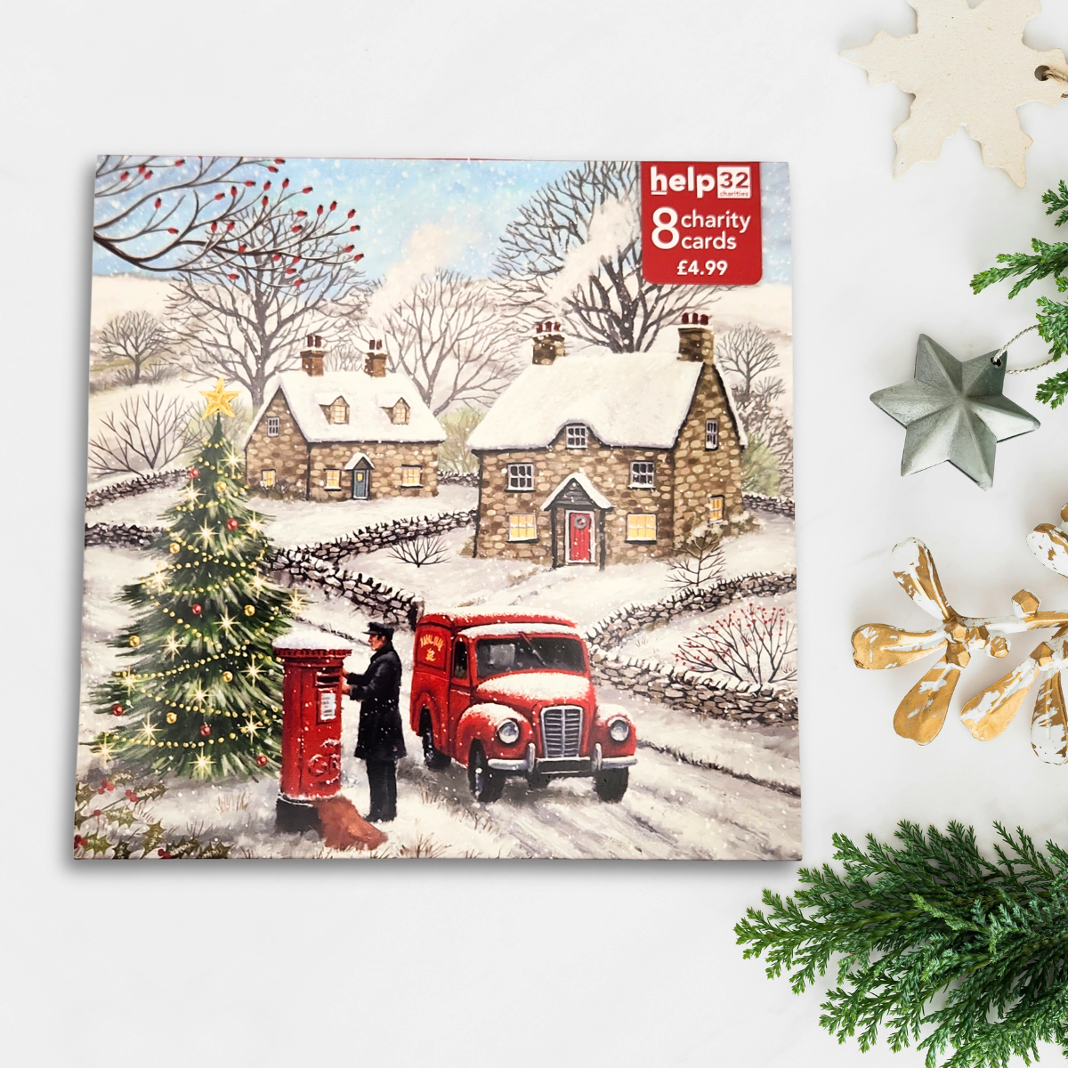 Charity Christmas Cards - 8 x Delivering The Mail