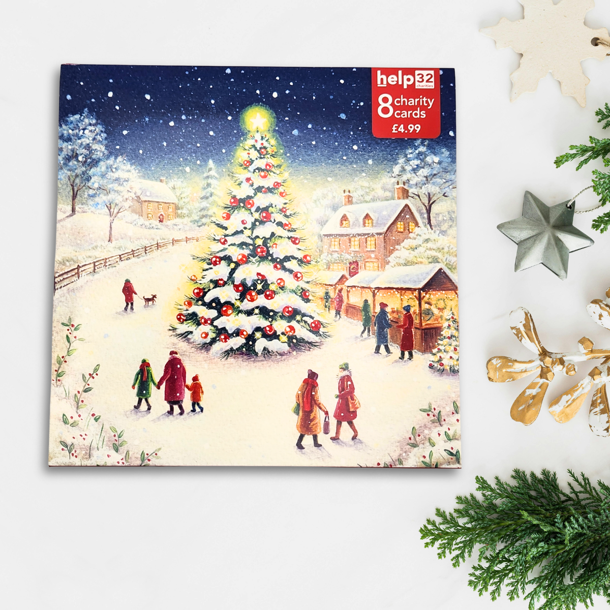 Charity Christmas Cards - 8 x Illuminated Tree
