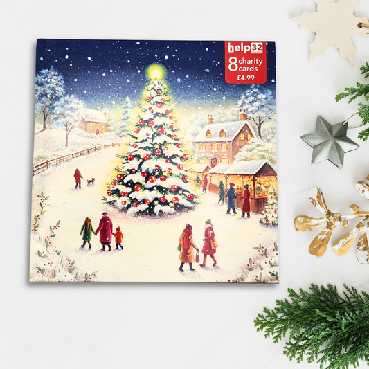 Charity Christmas Cards - 8 x Illuminated Tree