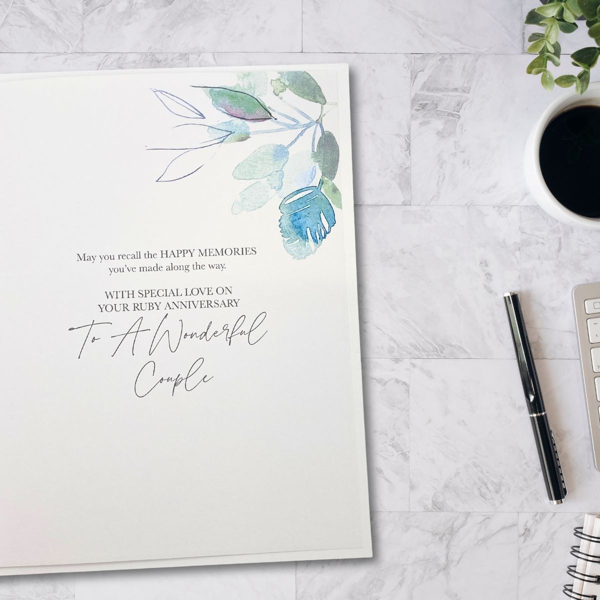 Ruby Wedding Anniversary 40th Card - Heritage Red Hearts