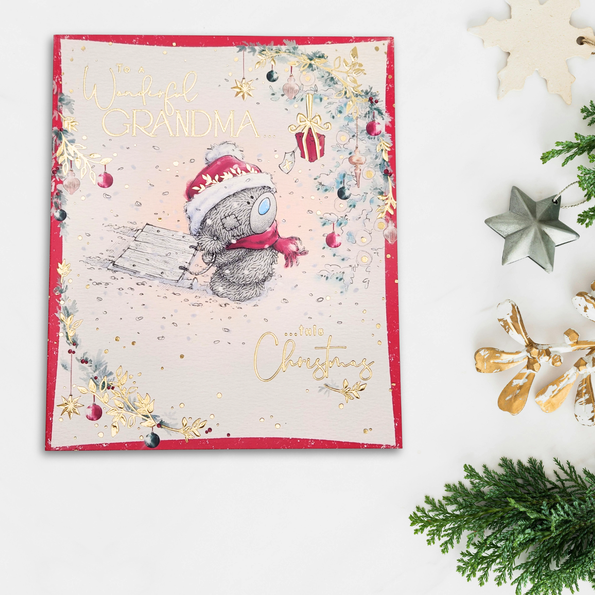Grandma Christmas Card - Me To You Bear With Gift