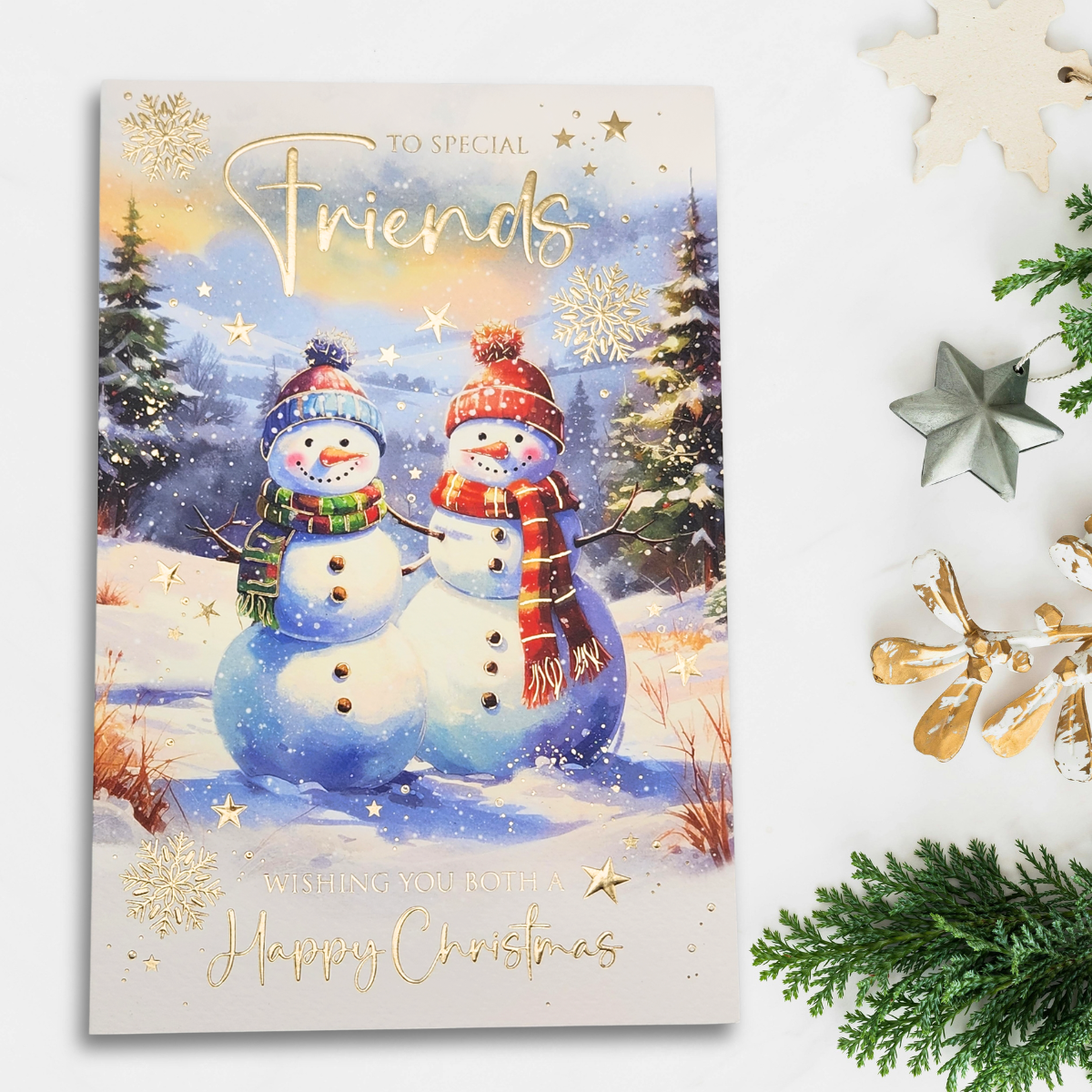 Friends Christmas Card - Two Snowmen