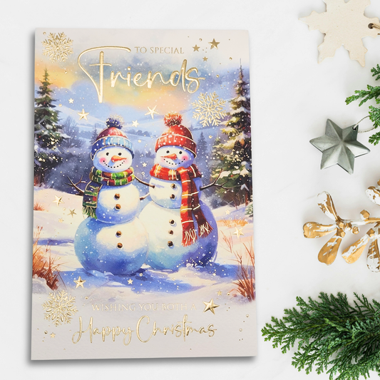 Friends Christmas Card - Two Snowmen