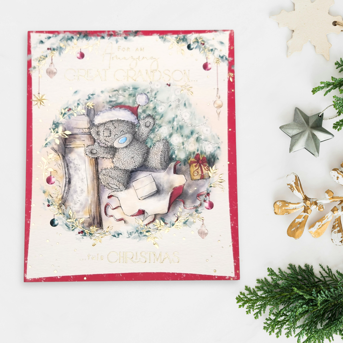 Great Grandson Christmas Card - Me To You Bear
