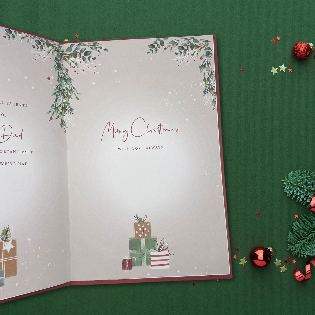 Mum & Dad Large Christmas Card - Decoupage Gifts