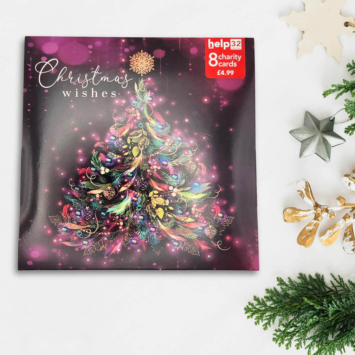 Charity Christmas Cards - 8 x Artistic Tree
