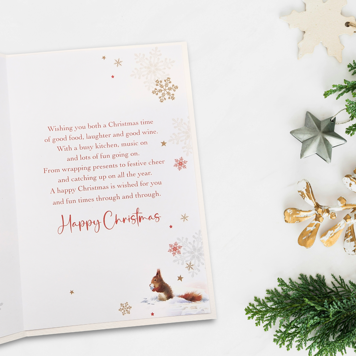 Both Of You Christmas Card - Squirrel At The Door
