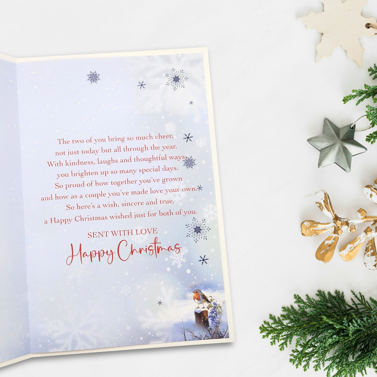 Daughter & Son-In-Law Christmas Card - Snowy Donkeys