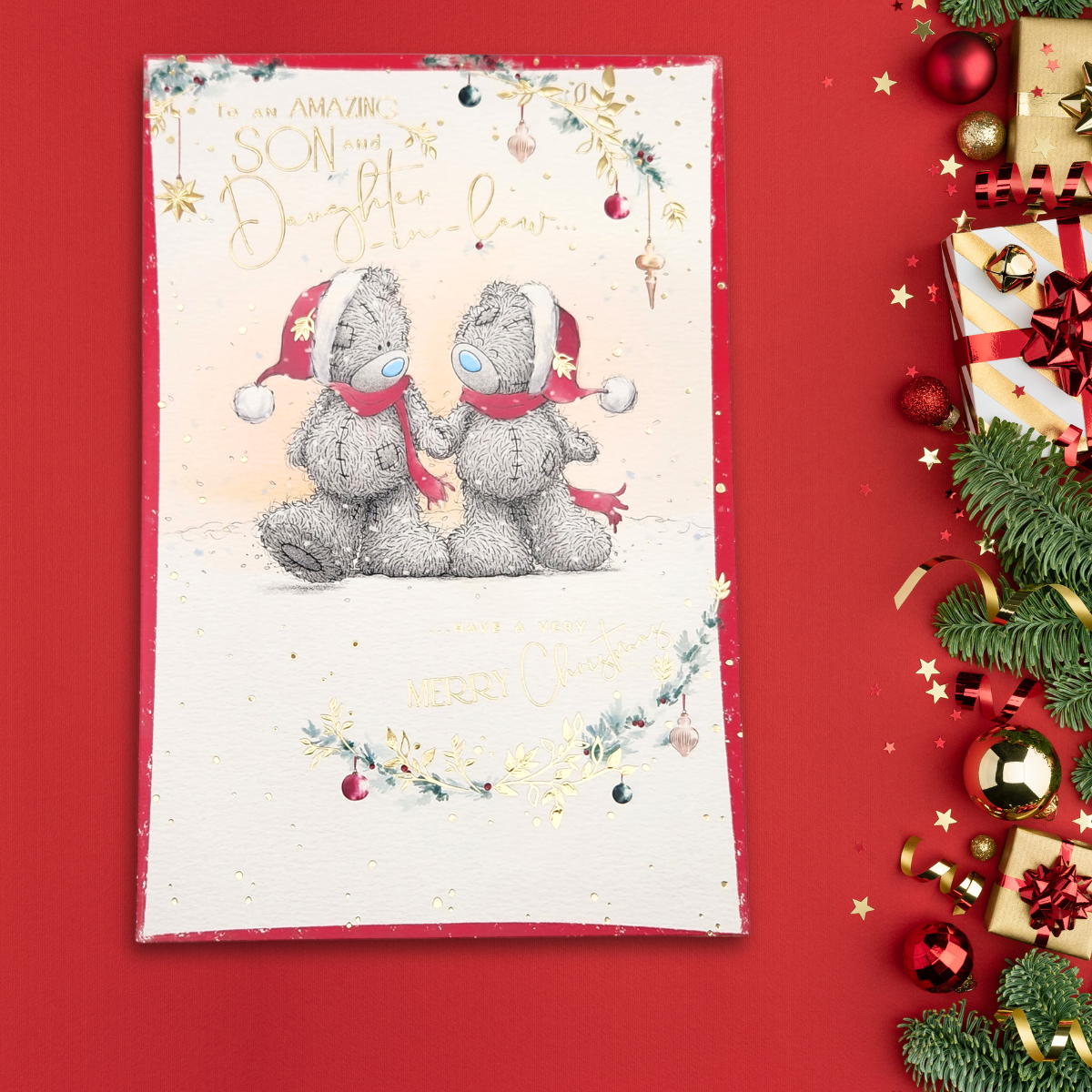 Son & Daughter-In-Law Christmas Card - Me To You Bears
