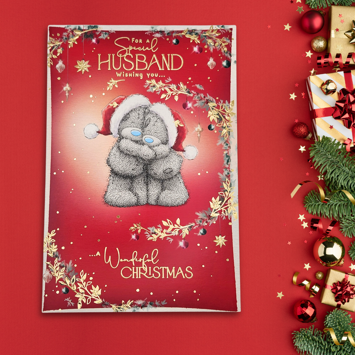 Husband Christmas Card - Me To You Bears Cuddle