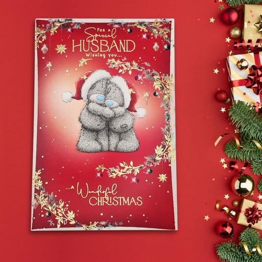 Husband Christmas Card - Me To You Bears Cuddle