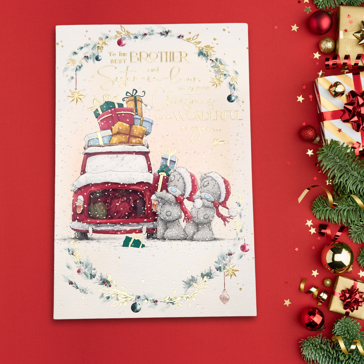 Brother & Sister-In-Law Christmas Card - Me To You Bears