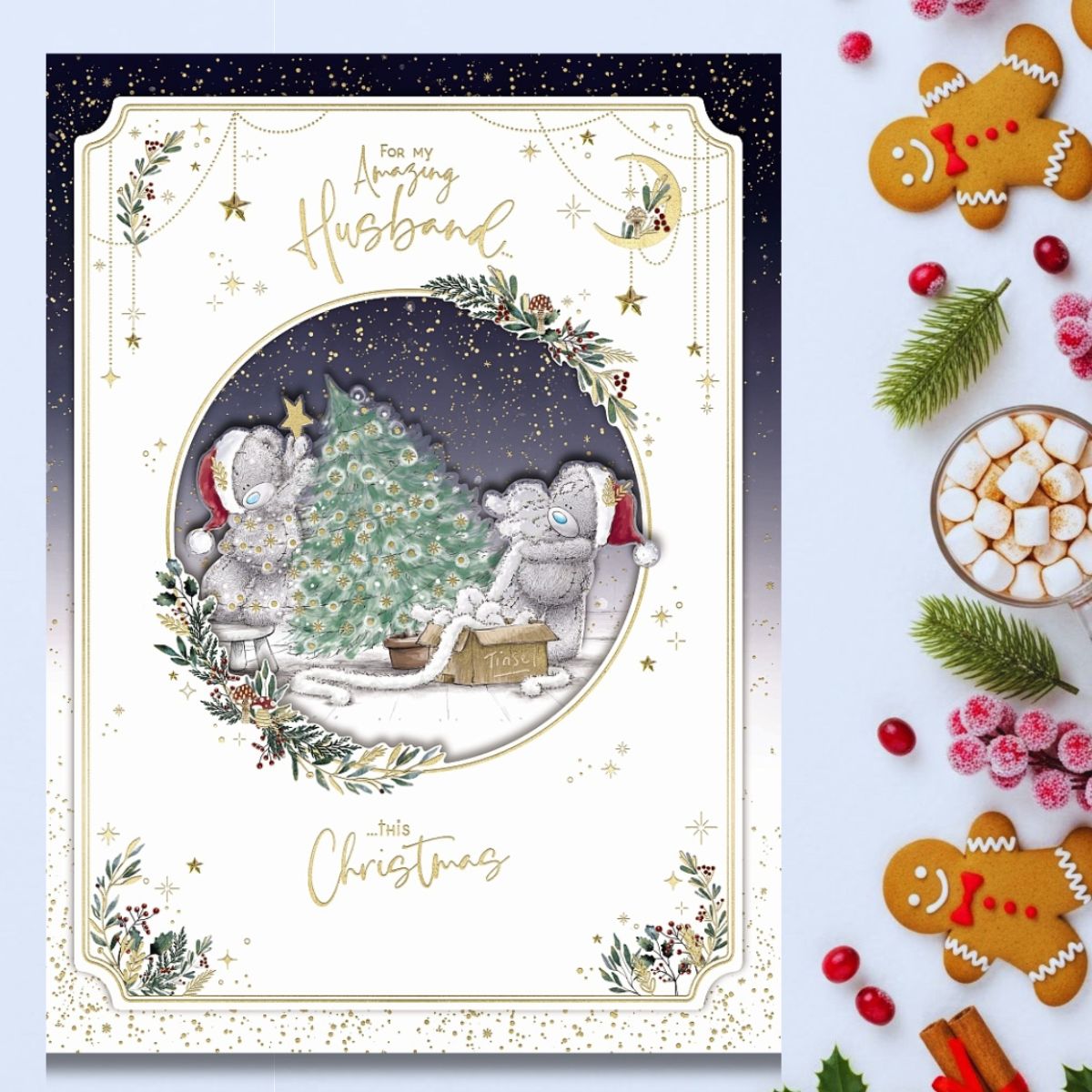 Husband Boxed Christmas Card - Me To You Bears Christmas Tree