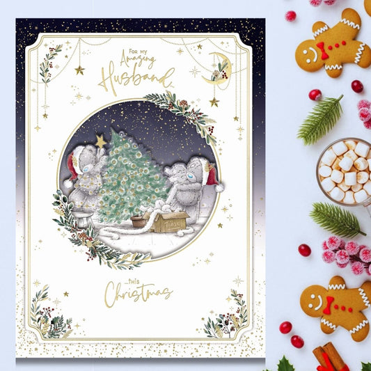 Husband Boxed Christmas Card - Me To You Bears Christmas Tree