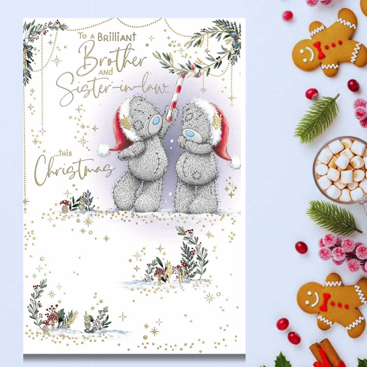 Brother & Sister-In-Law Christmas Card - Me To You Bears