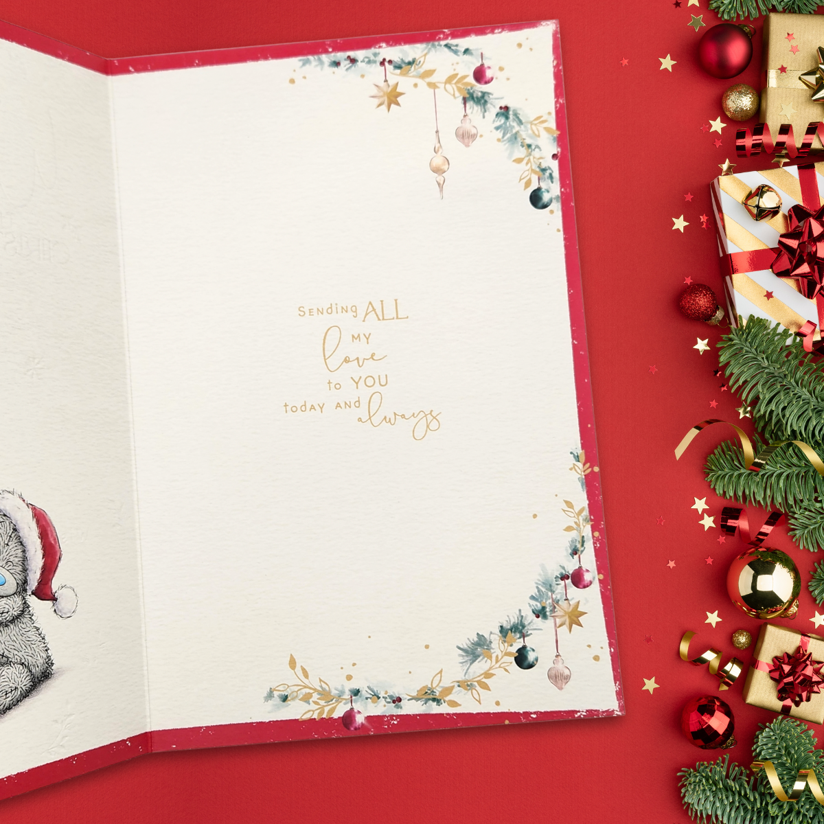 Wife Christmas Card - Me To You Bear Christmas Heart