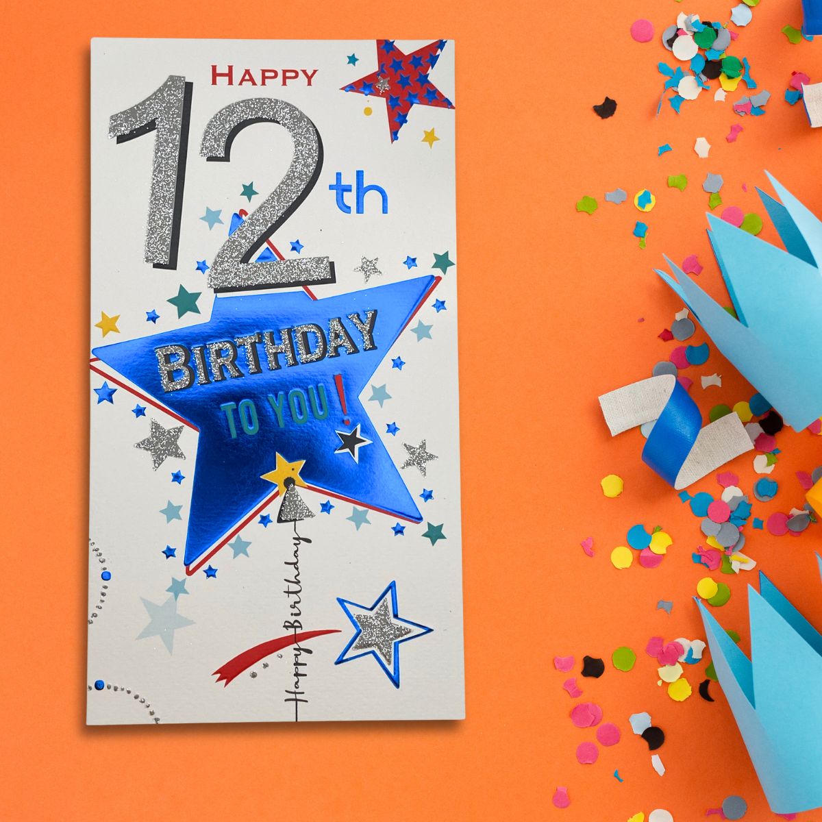 12th Birthday Card - Signature Star Balloon