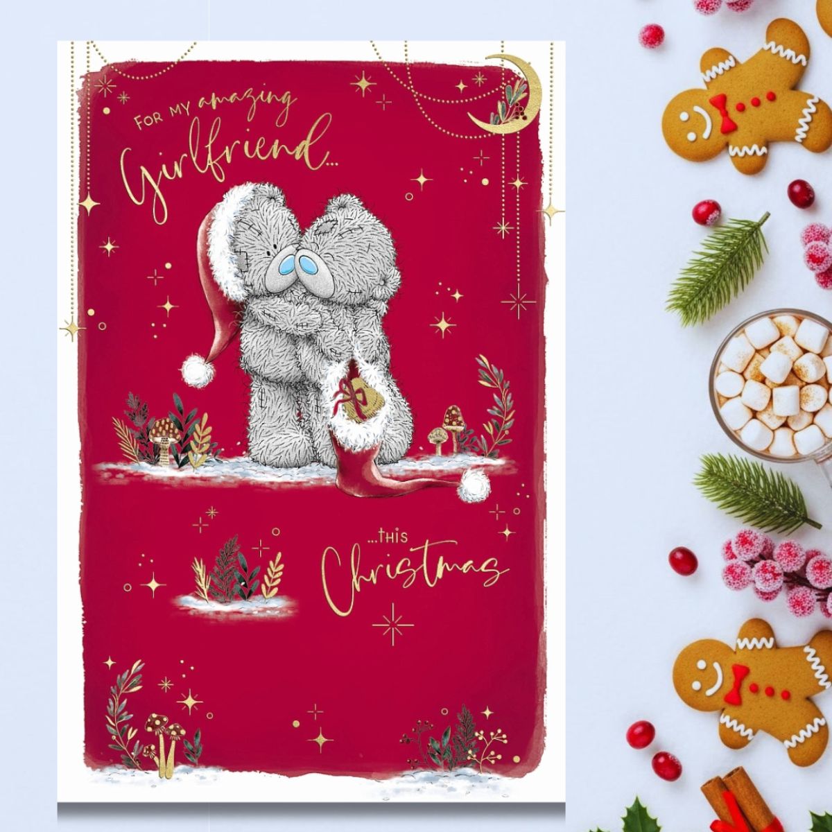 Girlfriend Christmas Card - Me To You Bears Hugging