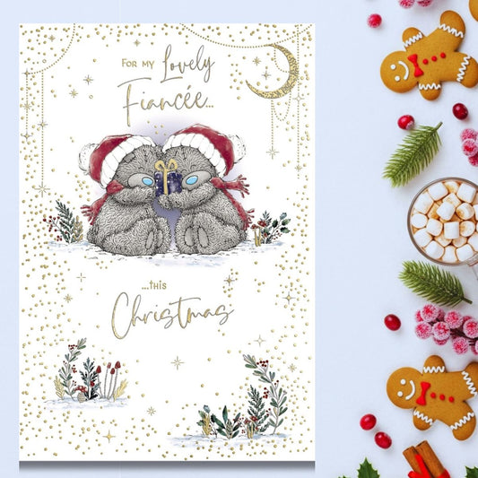 Fiancée Christmas Card - Me To You Bears With Gift