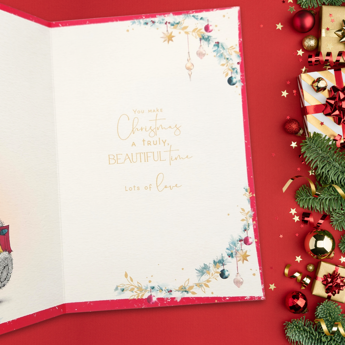 Mam Christmas Card - Me To You Bear With Gifts
