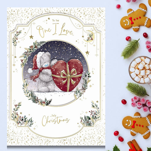 One I Love Boxed Christmas Card - Me To You Bears With Gift