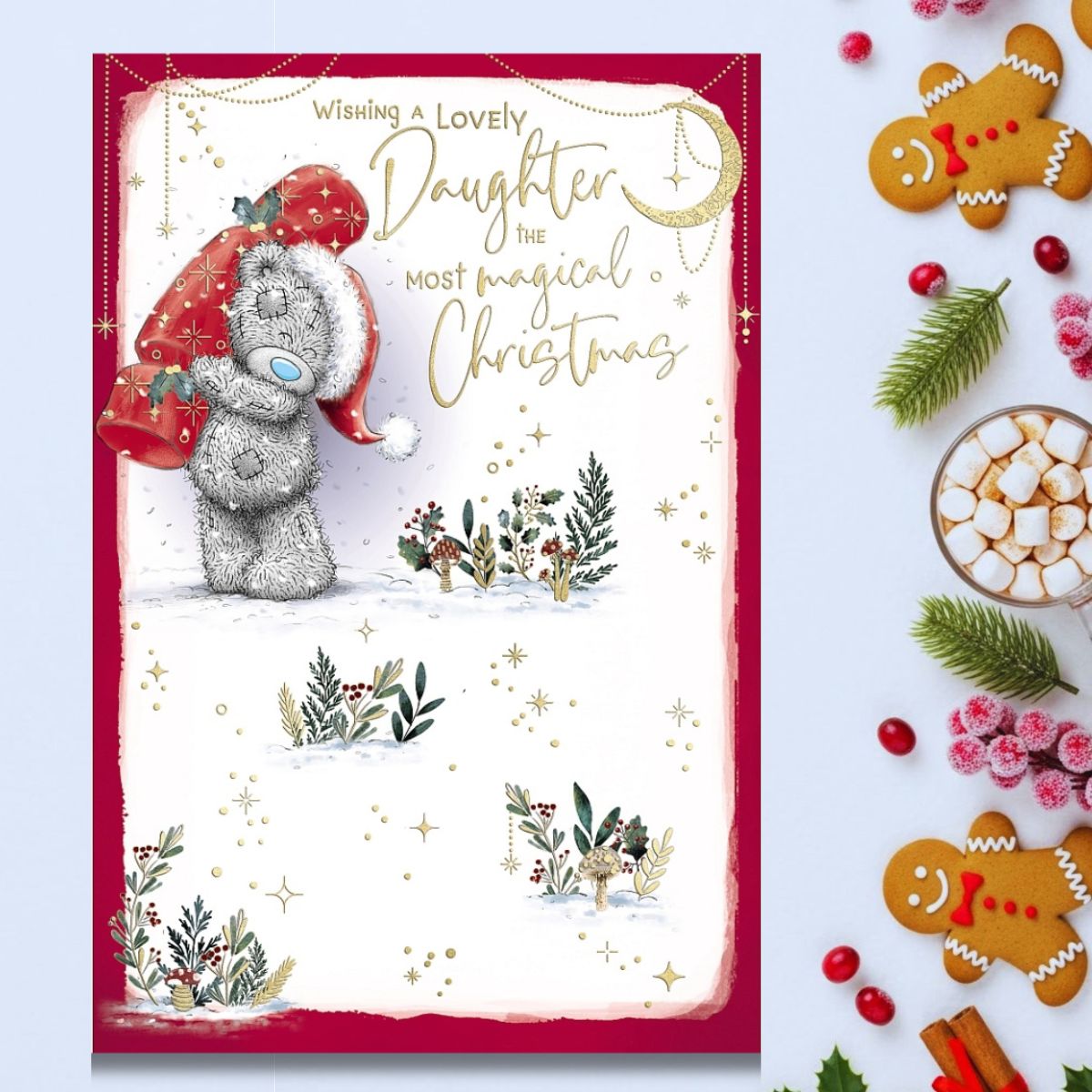 Daughter Christmas Card - Me To You Bear With Cracker