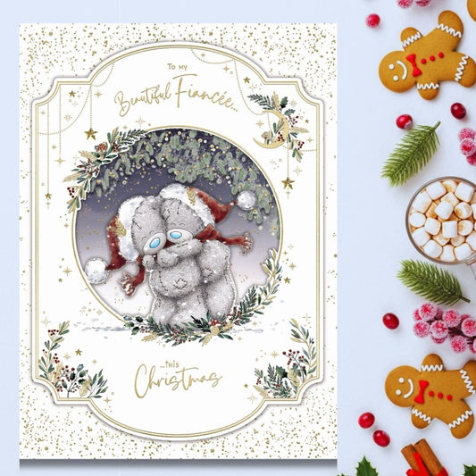 Fiancée Boxed Christmas Card - Me To You Bears Hugging