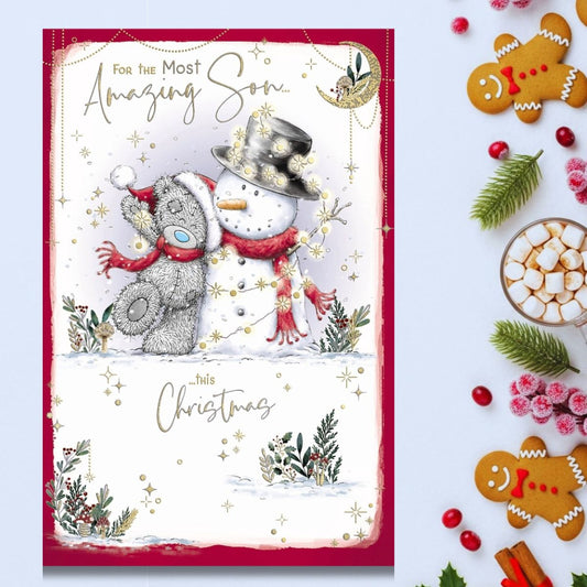 Son Christmas Card - Me To You Bear & Snowman