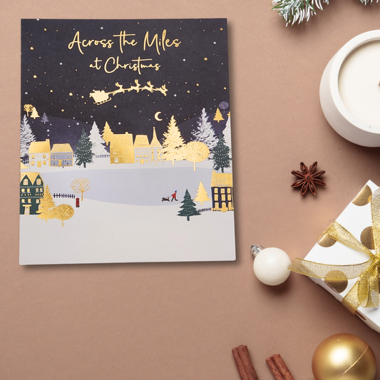 Across The Miles Christmas Card - Golden Sleigh