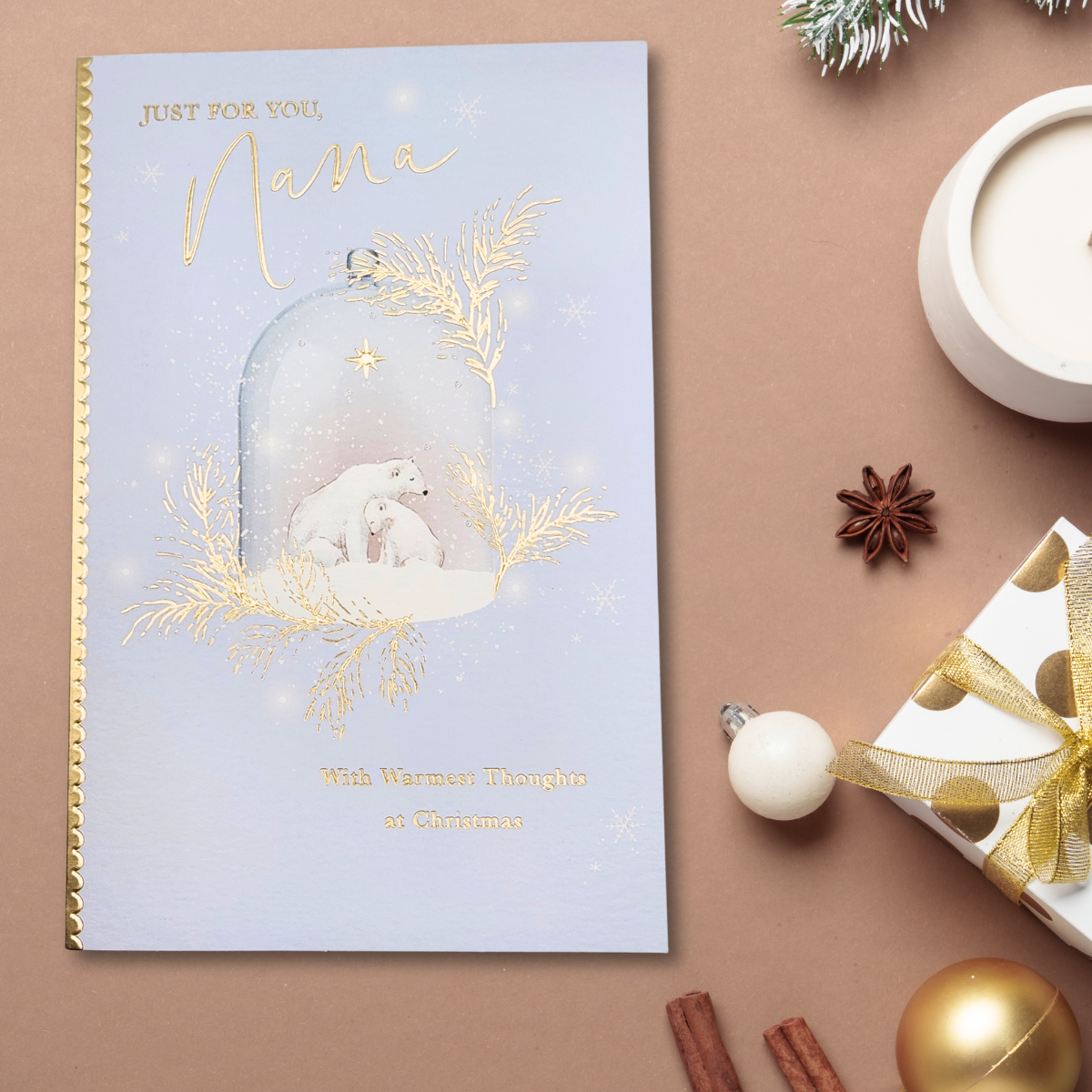 Nana Christmas Card - Watermark Polar Bears