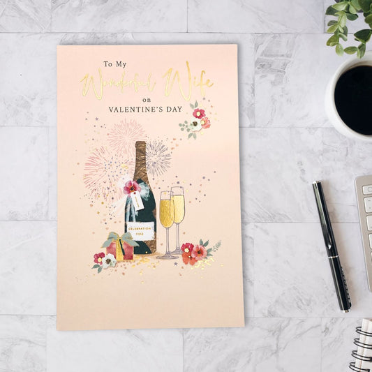 Wife Valentine's Day Card - Celebration Fizz