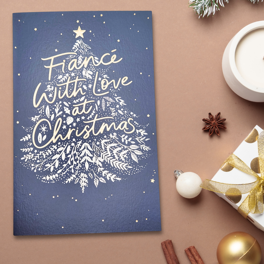 Fiancé Christmas Card - Gold & Silver Tree