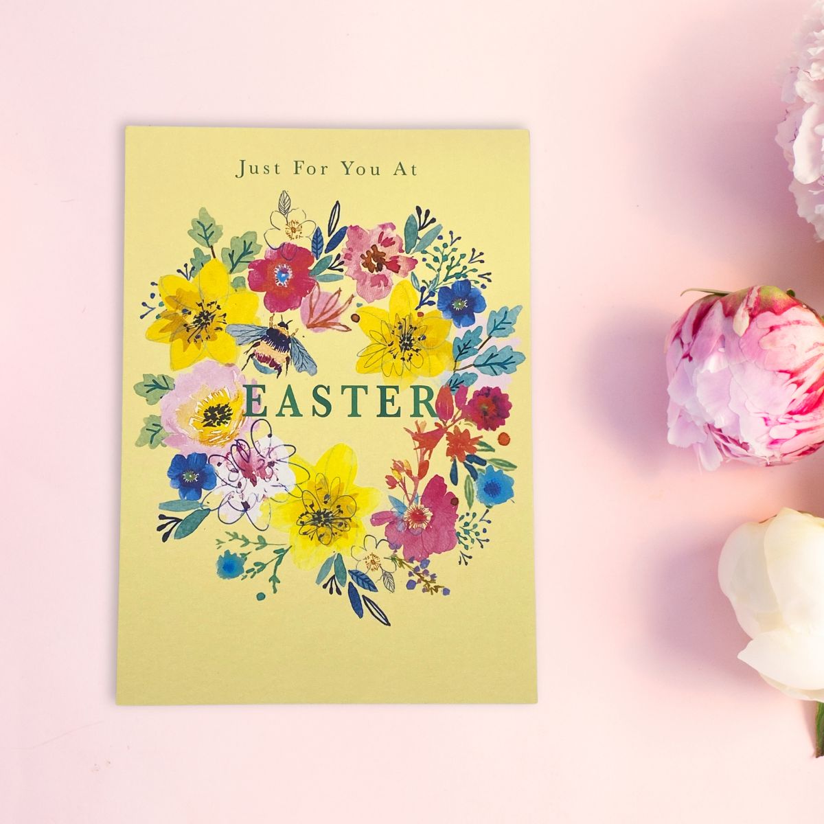 Open Easter Card - Floral Garland