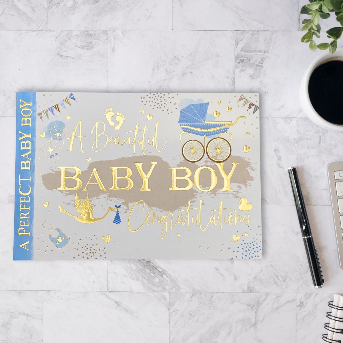 Baby Boy Card - Perfect Baby Boy