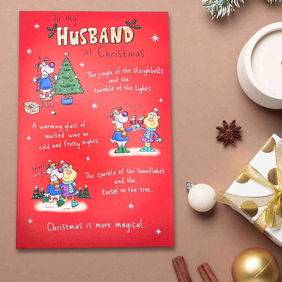 Husband Christmas Card - Giggles