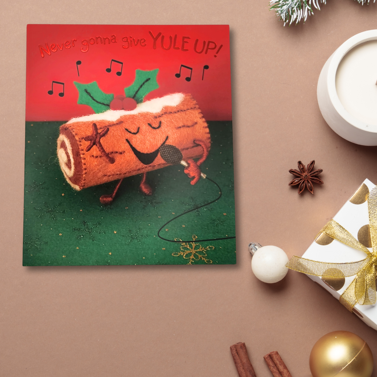 Funny Christmas Card - Yule Up!