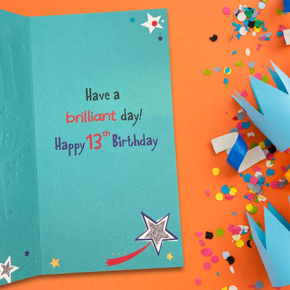 13th Birthday Card - Signature Star Balloon