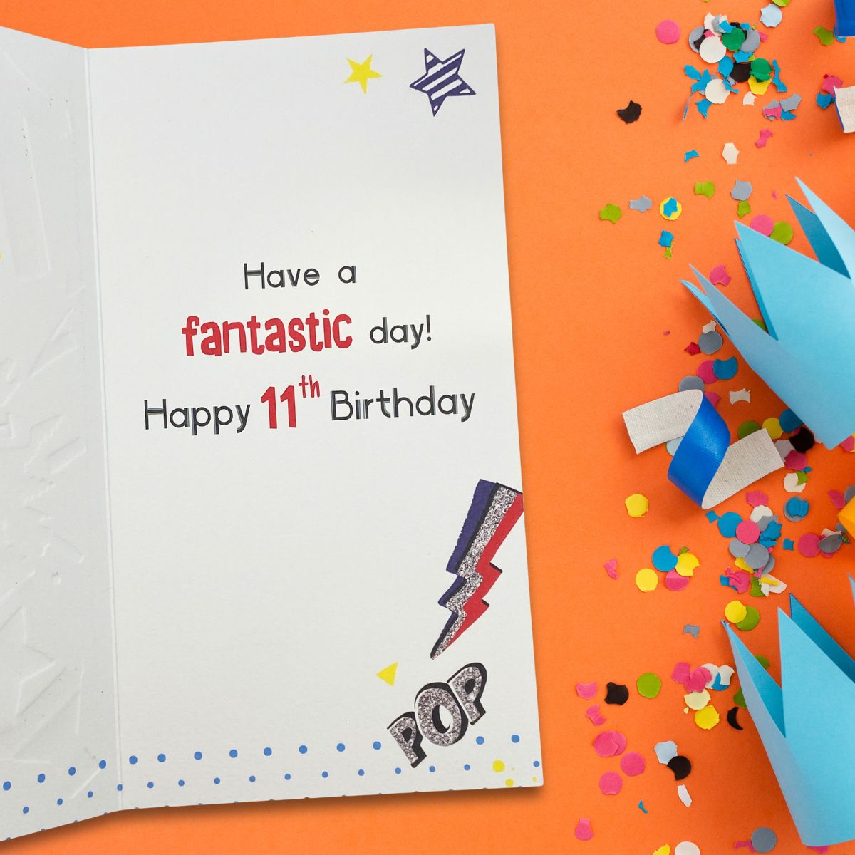 11th Birthday Card - Signature Party Popper