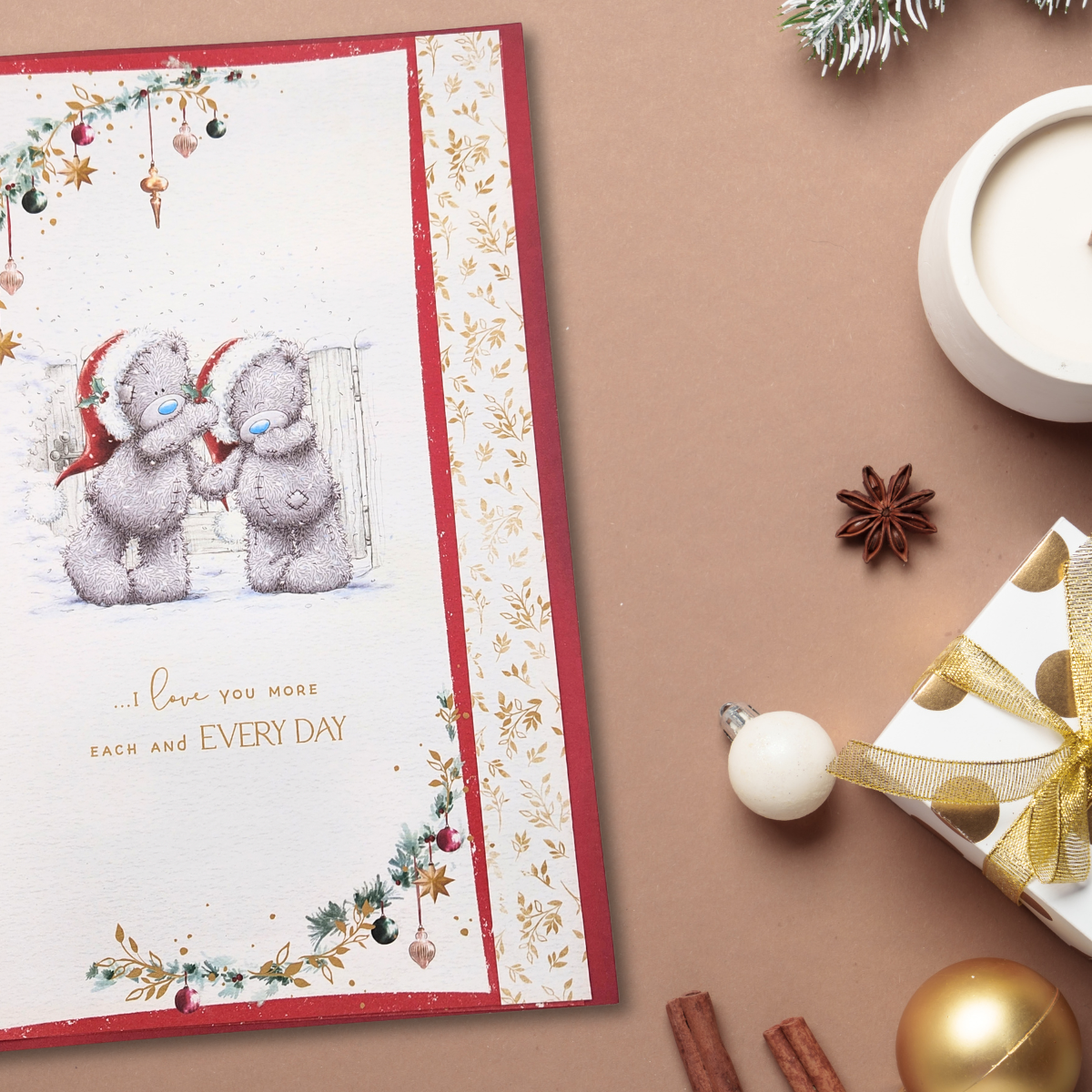 Husband Large Christmas Card - Love You More Than Words