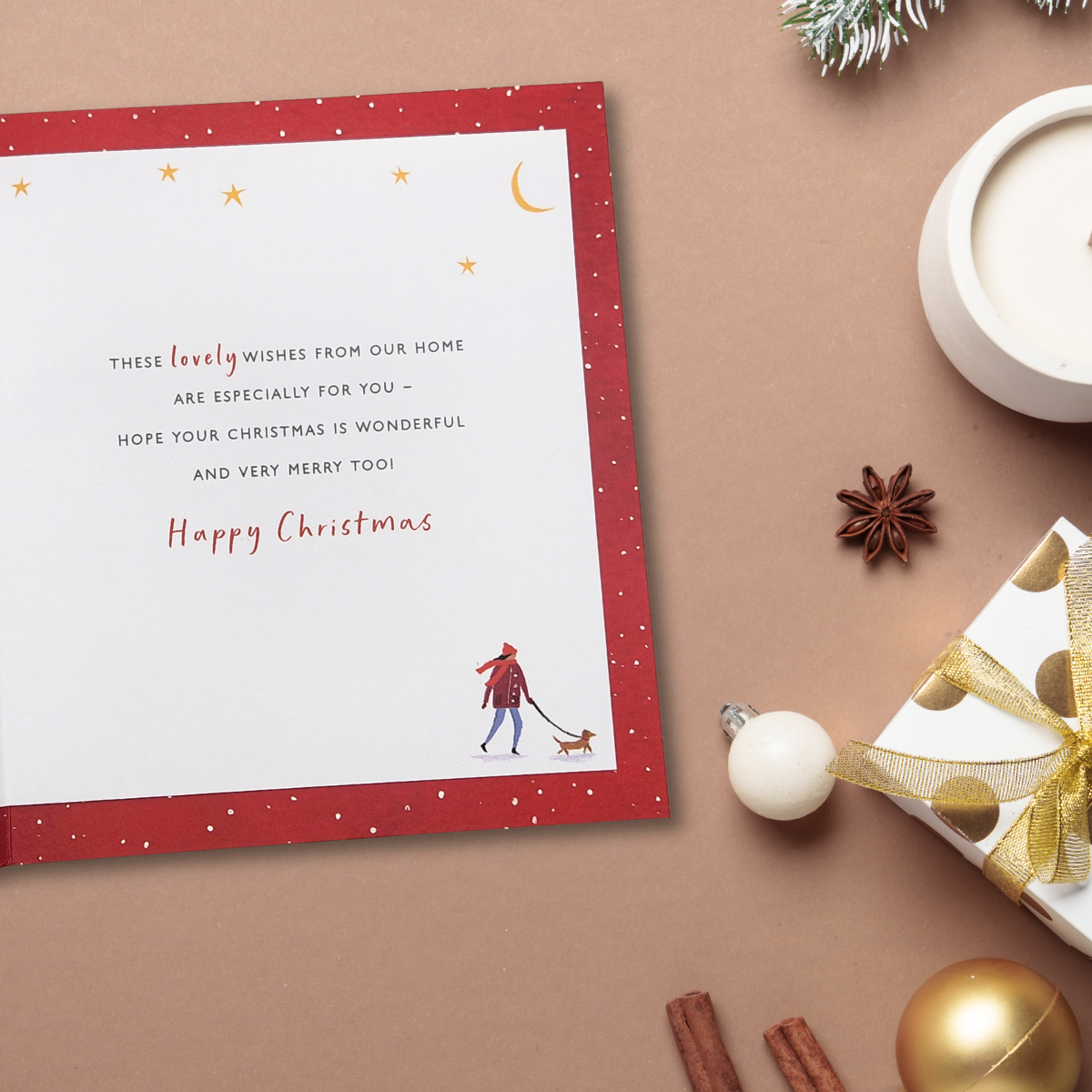 Our House To Yours Christmas Card - Illustrated Snow Scene