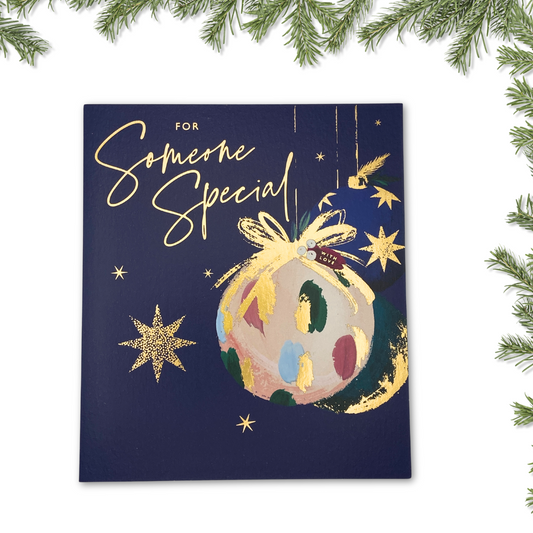 Someone Special Christmas Card - Baubles & Stars