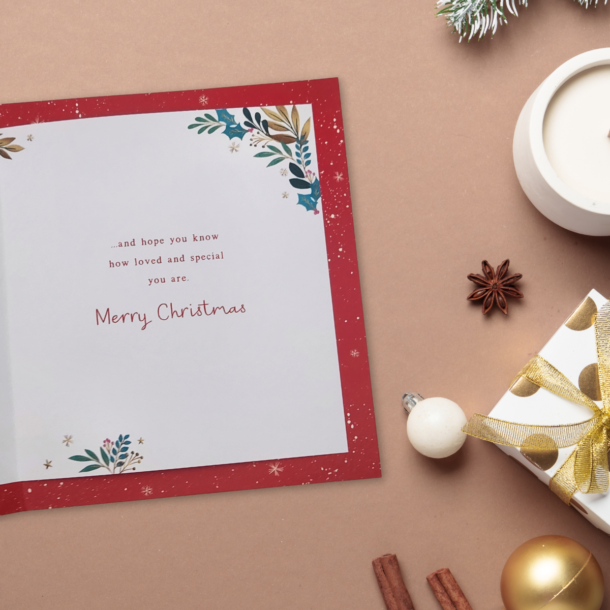 Nan & Grandad Christmas Card - Owl & Wreath