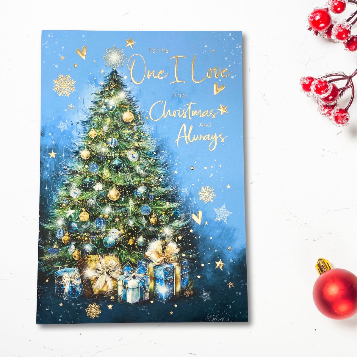 One I Love Large Christmas Card - Grace Festive Tree