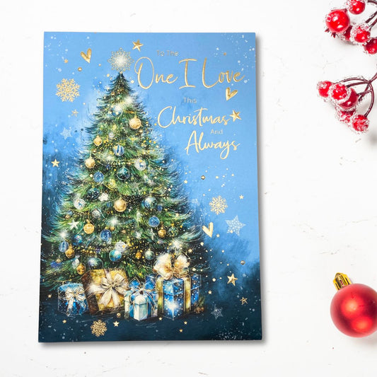 One I Love Large Christmas Card - Grace Festive Tree