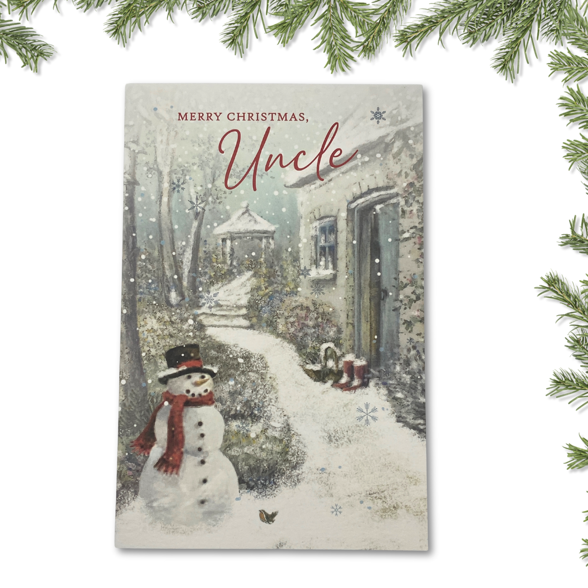 Uncle Christmas Card - Watermark Snowman