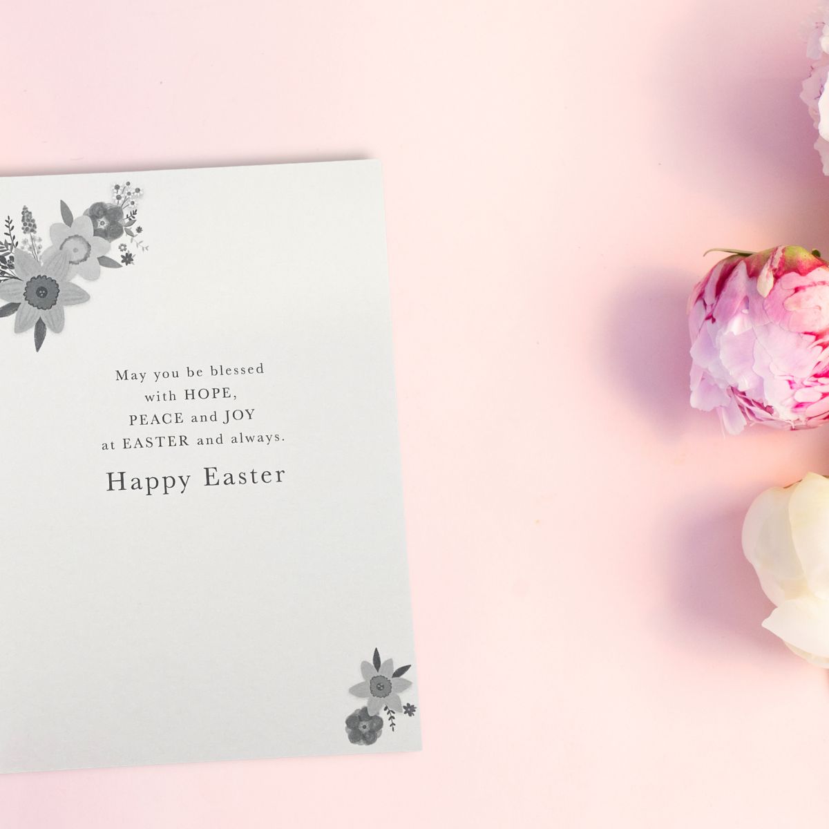 Open Easter Card - Floral Crucifix